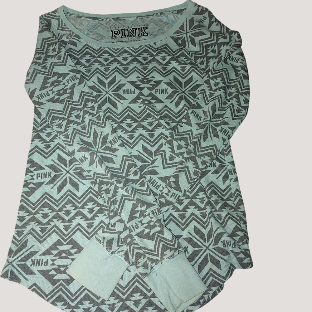 PINK Womens Aztec Print Pajama Set Size S